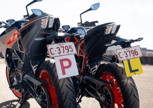 Darwin NT motorbikes with learner and provisional L plate and P plate